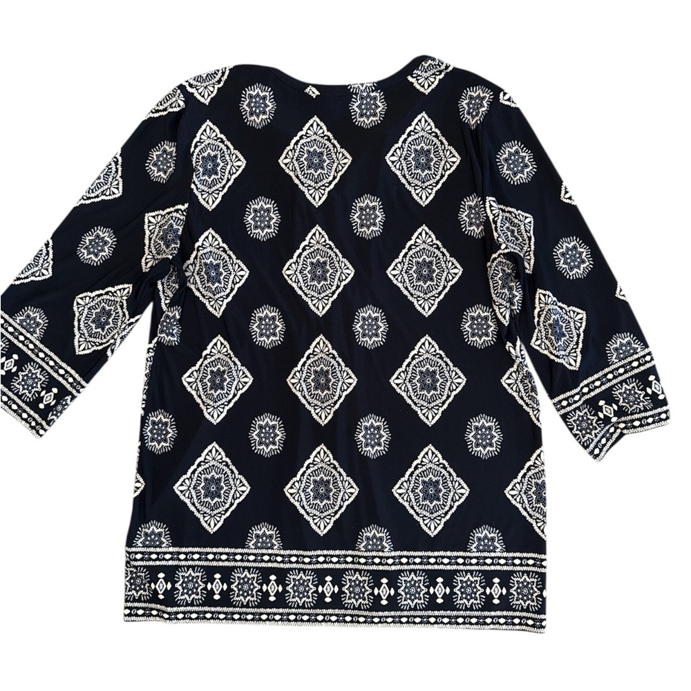 Ruby Rd. Navy Blouse & White Top Size L - Picture 4 of 6